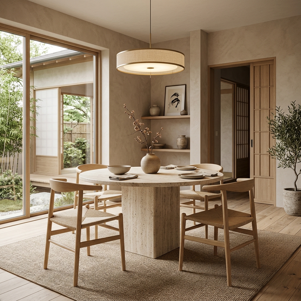 Residential dining, japandi finish